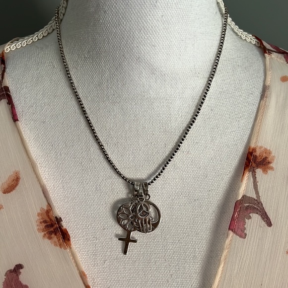 18” Sterling Silver Necklace with Charms